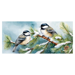 Winter Chickadee Friends Sassafras Mat