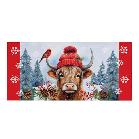Bundled Up Highland Cow Sassafras Mat