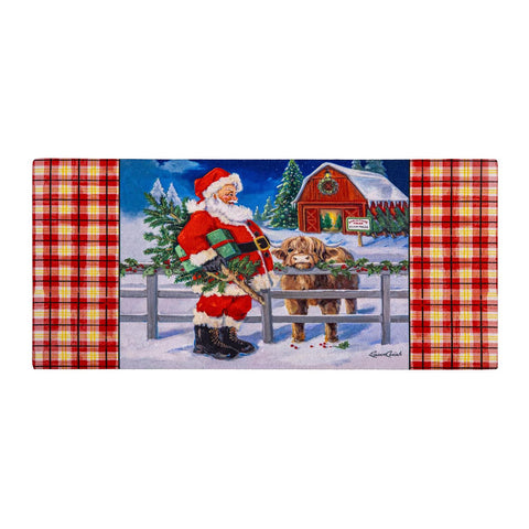 Farm Santa & Highland Cow Sassafras Mat