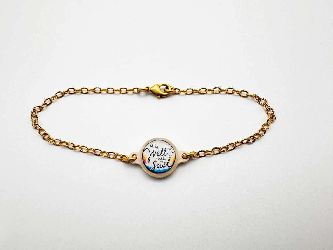 Tap to Pray 14K Gold-Plated Bracelet - It Is Well