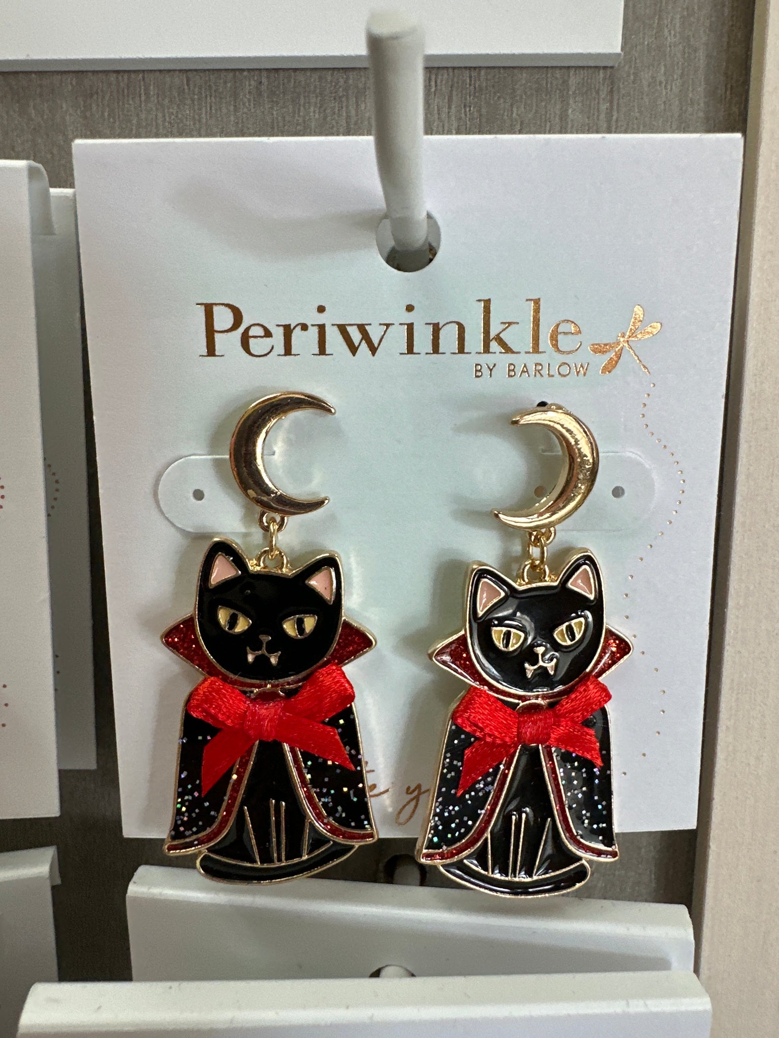 Vampire Cat w Moon Earrings