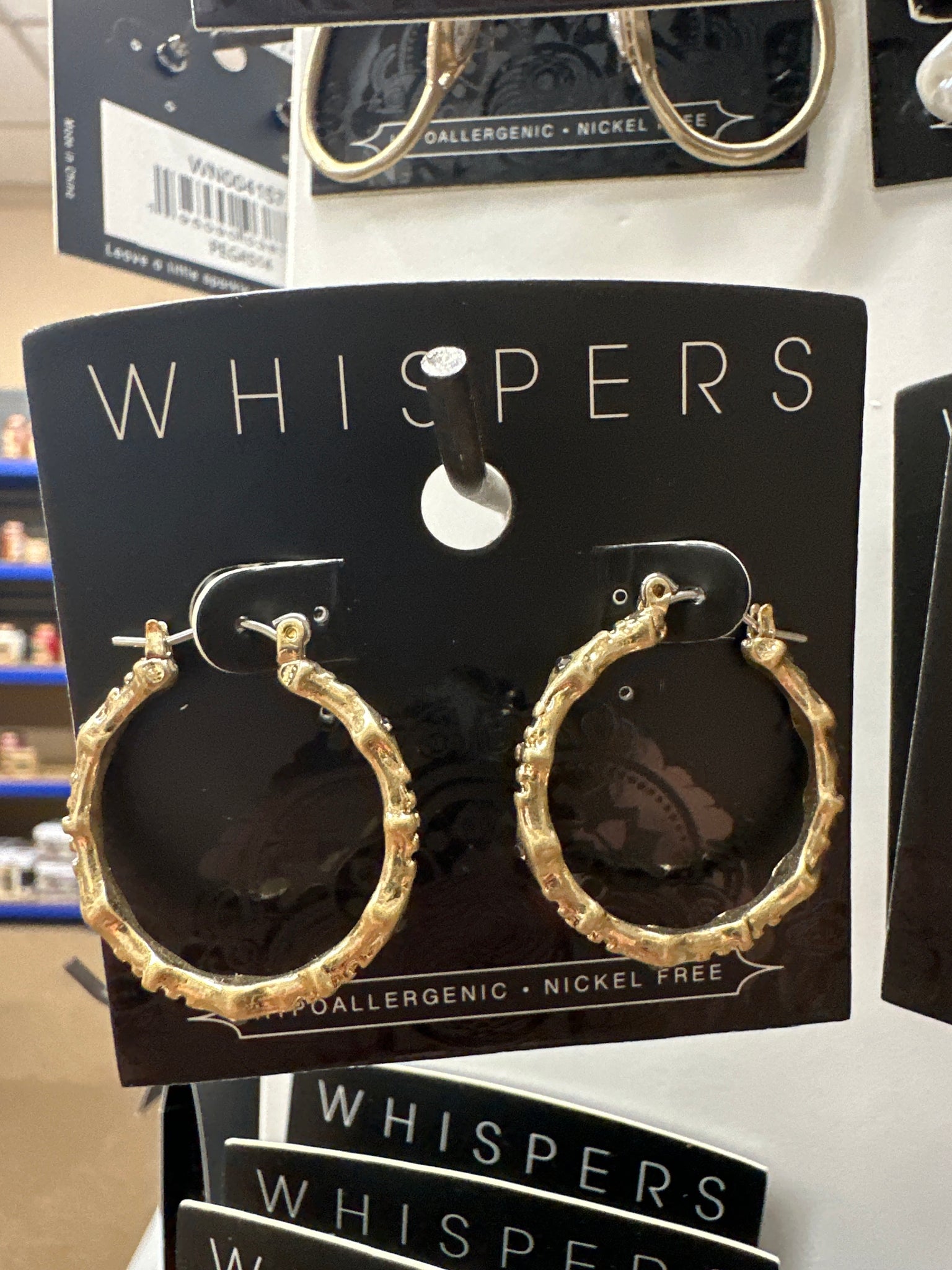 Whispers Gold Jagged Edge w/Stones Earrings