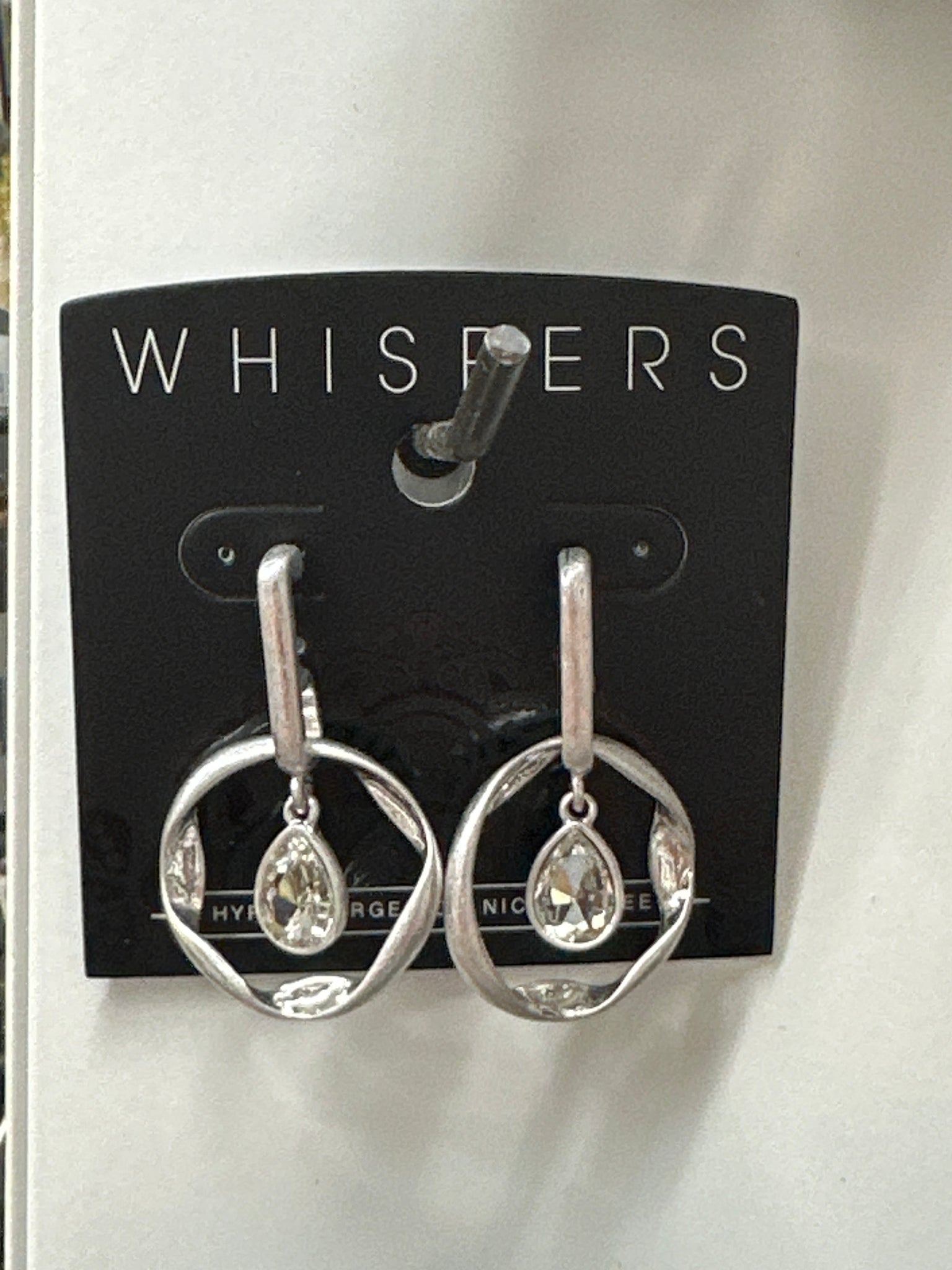 Whispers Floating Stone Hoop Earrings