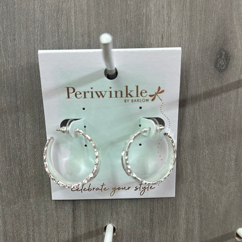 Hammered Silver Hoops Earrings