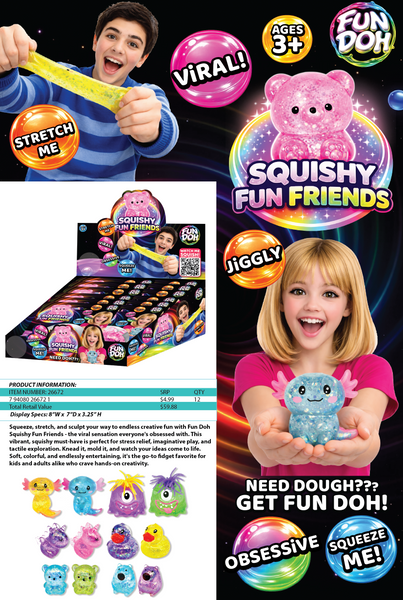 Fun Doh Squishy Gummy Fidget Toy - Assorted