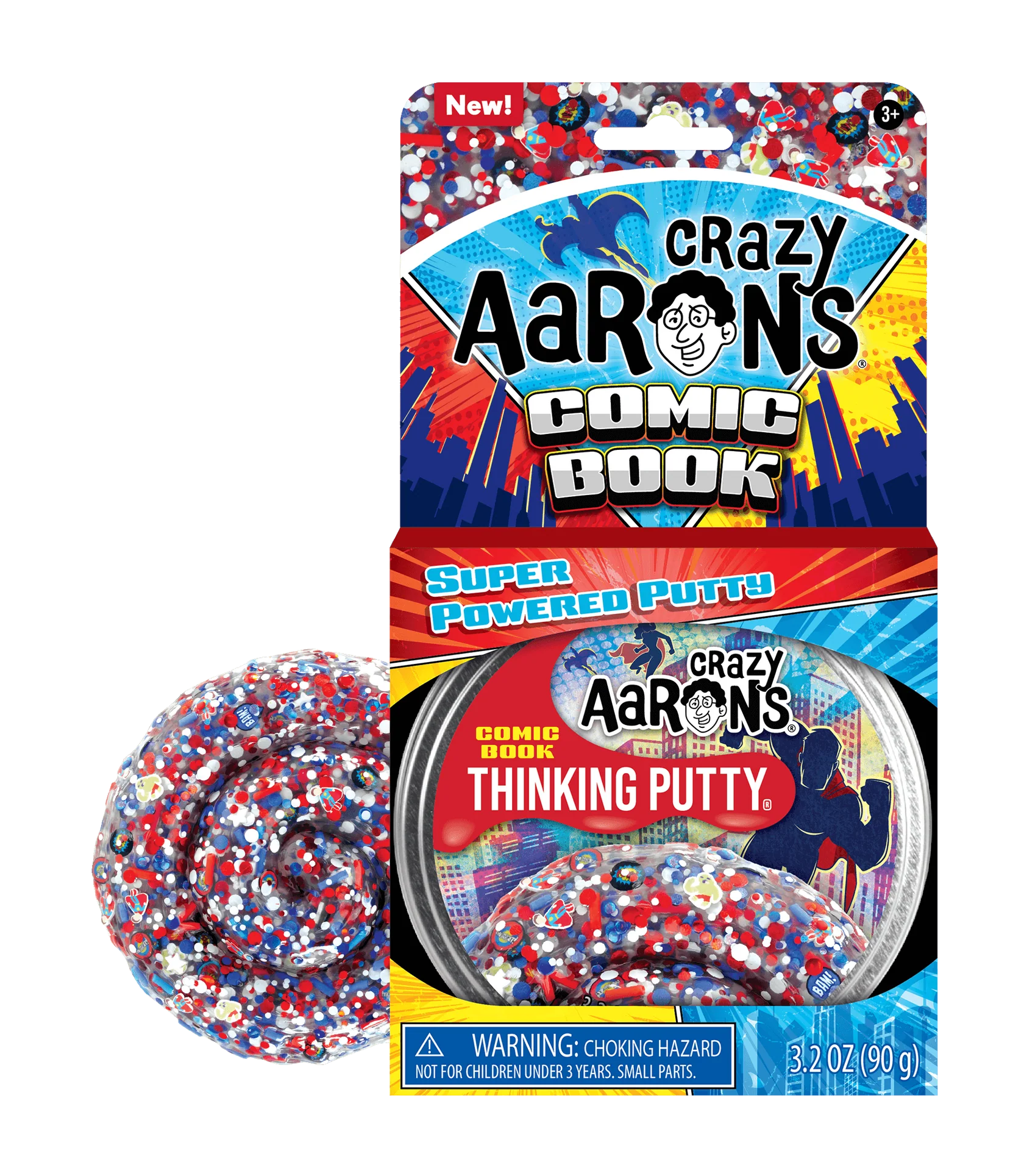 Crazy Aarons Comic Book Thinking Putty - 4" Tin