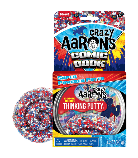 Crazy Aarons Comic Book Thinking Putty - 4" Tin