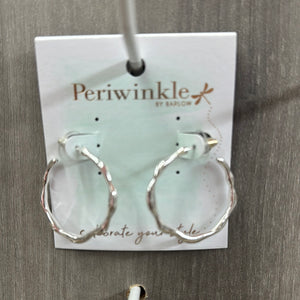 Silver Drip Hoop Earrings