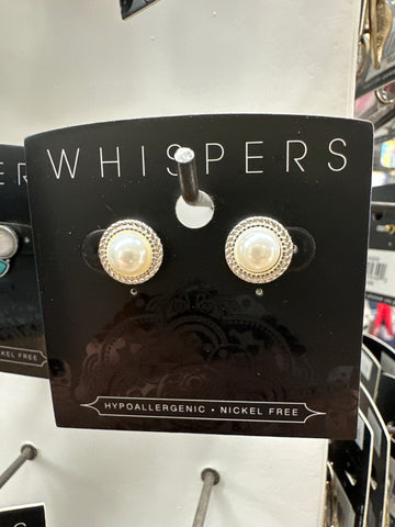 Whispers Silver Rope Pearl Earrings