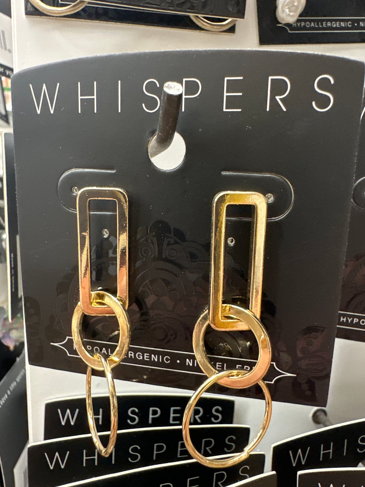 Whispers Linked Hoop Dangle Earrings