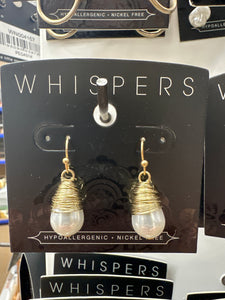 Whispers Pearl w/Wire Wrapping Earrings