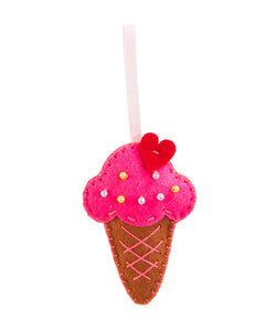 Ice Cream Cone DIY Felt Ornament Kit