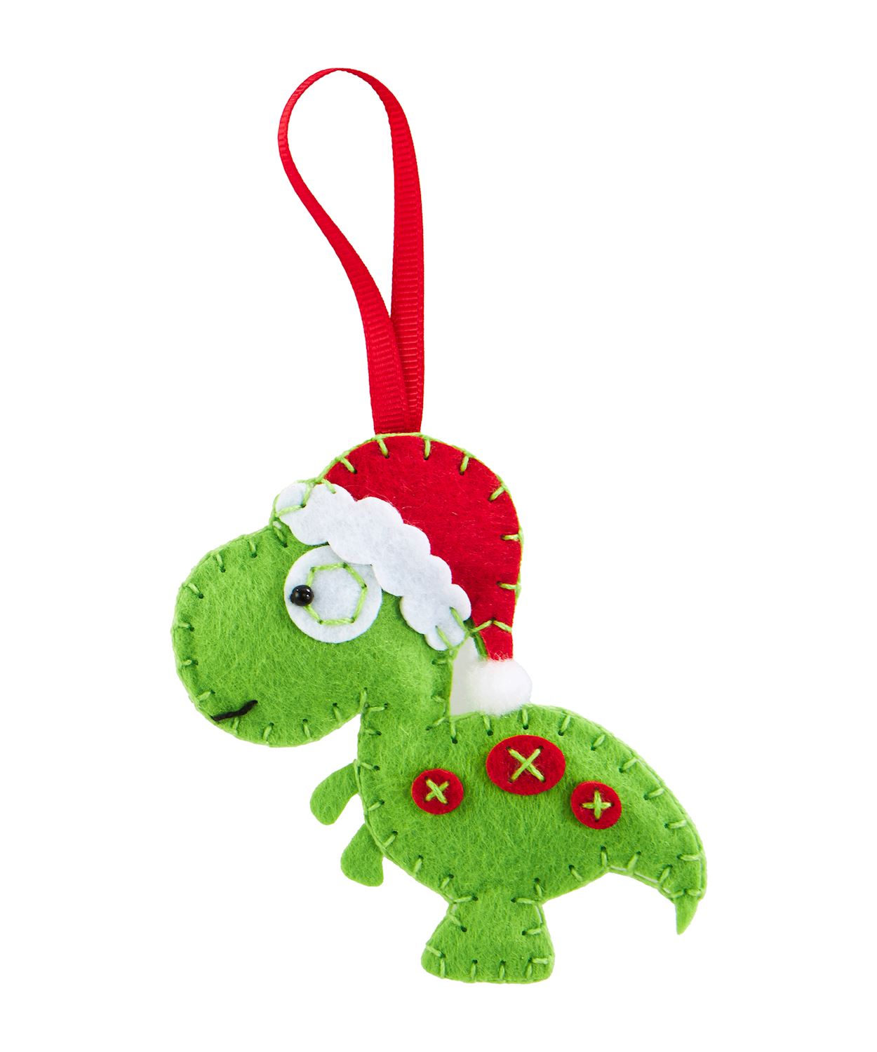 Christmas Dinosaur DIY Felt Ornament Kit