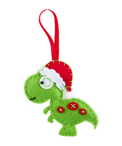 Christmas Dinosaur DIY Felt Ornament Kit