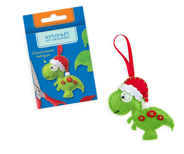 Christmas Dinosaur DIY Felt Ornament Kit