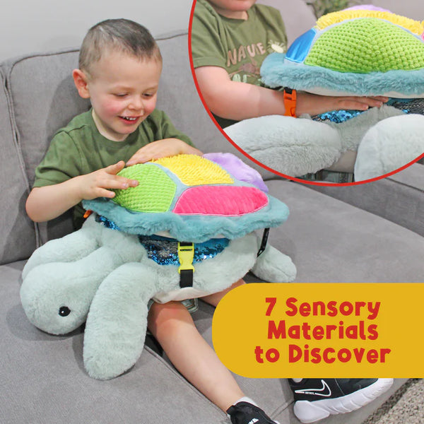 Sunny the Sea Turtle Lap Pad with Detachable Pillow, Weighted Sensory Plush