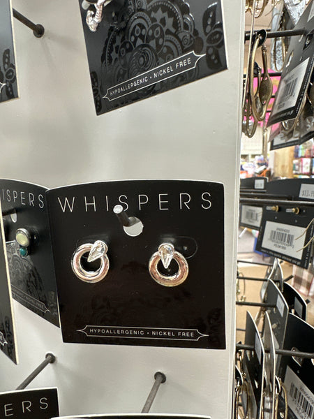 Whispers Teardrop Stone Ring Stud Earrings