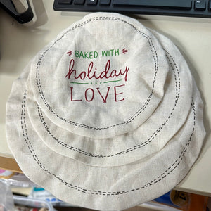 Baked with Holiday Love Dish Covers