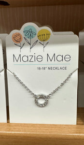 Silver CZ Open Circle Necklace