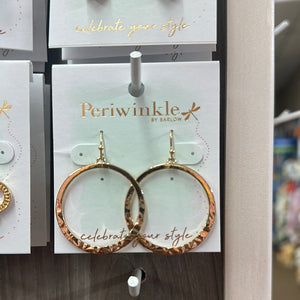 Gold Hammered Circle Earrings