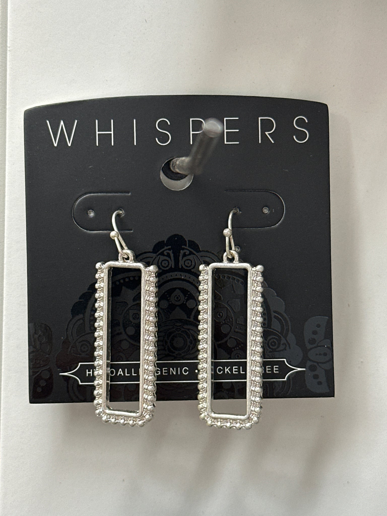 Whispers Studded Rectangle Drop Earrings