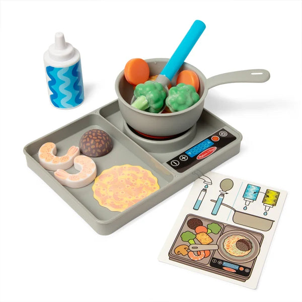 Melissa & Doug Simmer & Stir Stove Top Play Set w Color WOW!