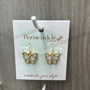 Mint Butterflies w Crystals Earrings