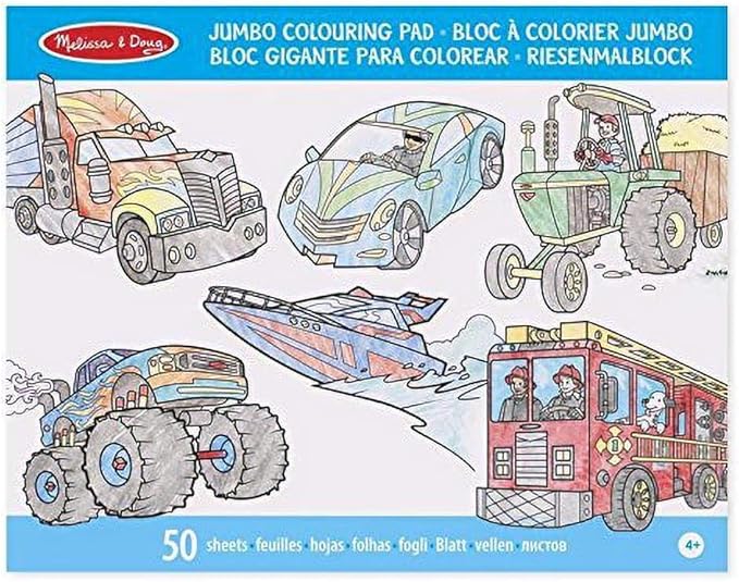 Jumbo Coloring Pad - Vehicles