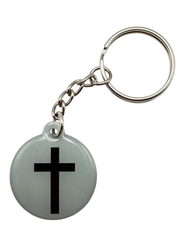 Mint & Cross Prayer Tag Keychain