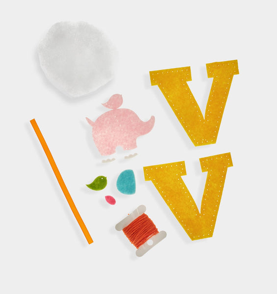 V Letter DIY Felt Ornament Kit