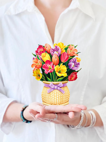 Mini Festive Tulips Pop-Up Flower Bouquet