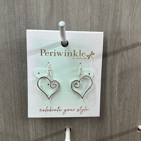 Whimsical Silver Heart Earrings