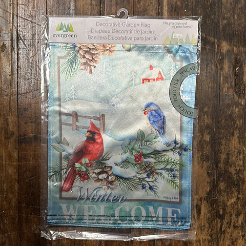 Snow Country Birds Garden Flag