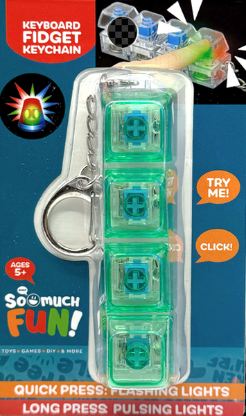 So Much Fun! Keyboard Fidget LED Keychain - Assorted