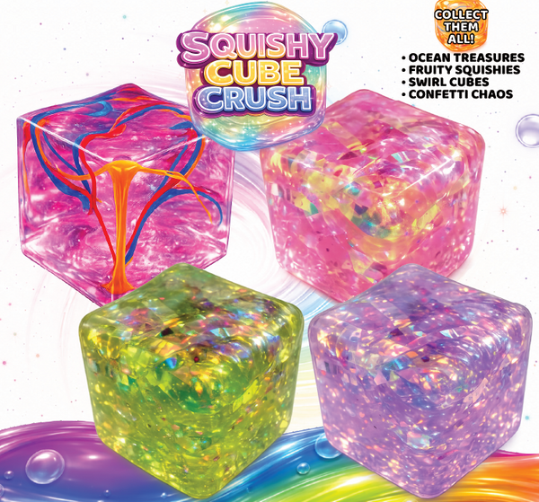 Fun Doh Squishy Charm Cube Fidget Toy - Assorted