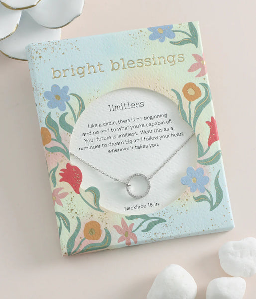 Silver Circle w Crystals Bright Blessings Necklace - Limitless