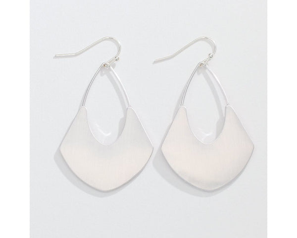 Brushed Silver Drops Earrings