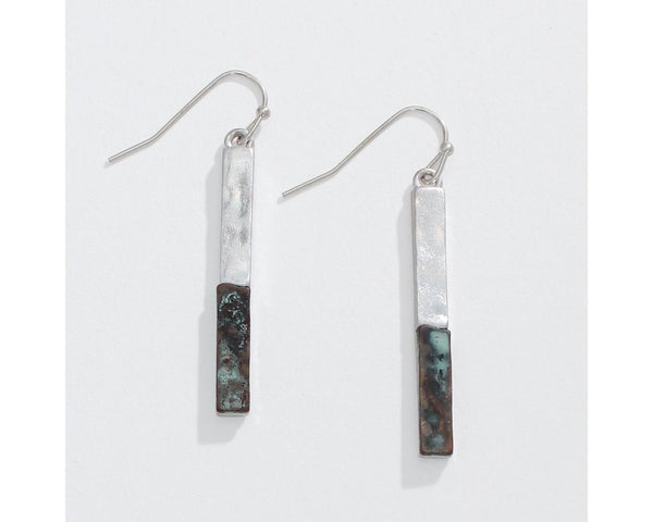 Silver & Patina Drops Earrings