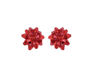 Red Holiday Bow Earrings
