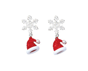 Santa Hat w Snowflake Earrings