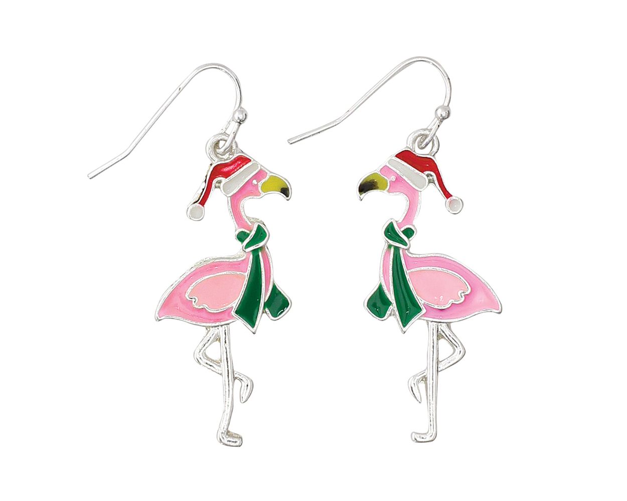 Flamingos w Scarves Earrings