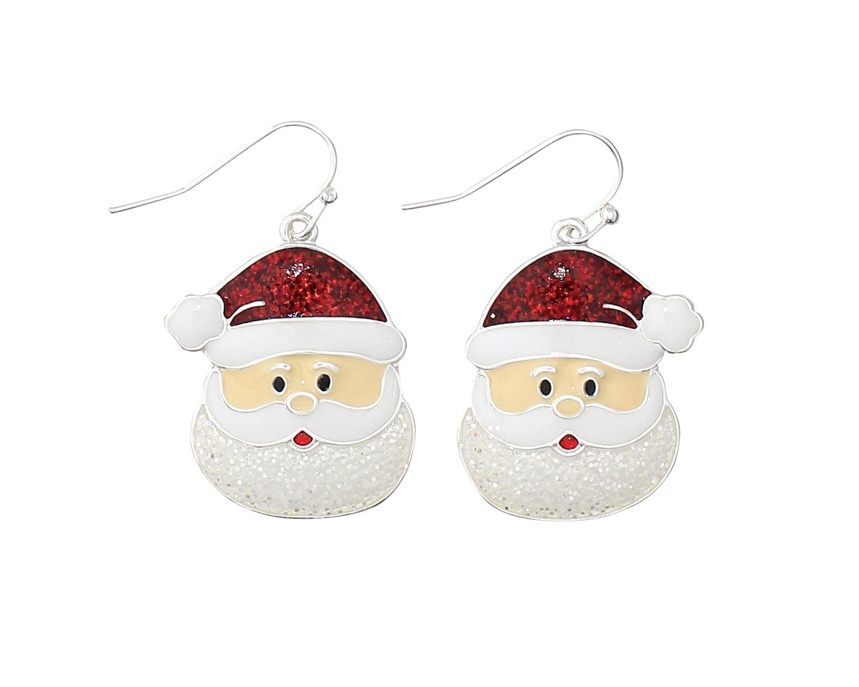 Enamel Santa Face Earrings