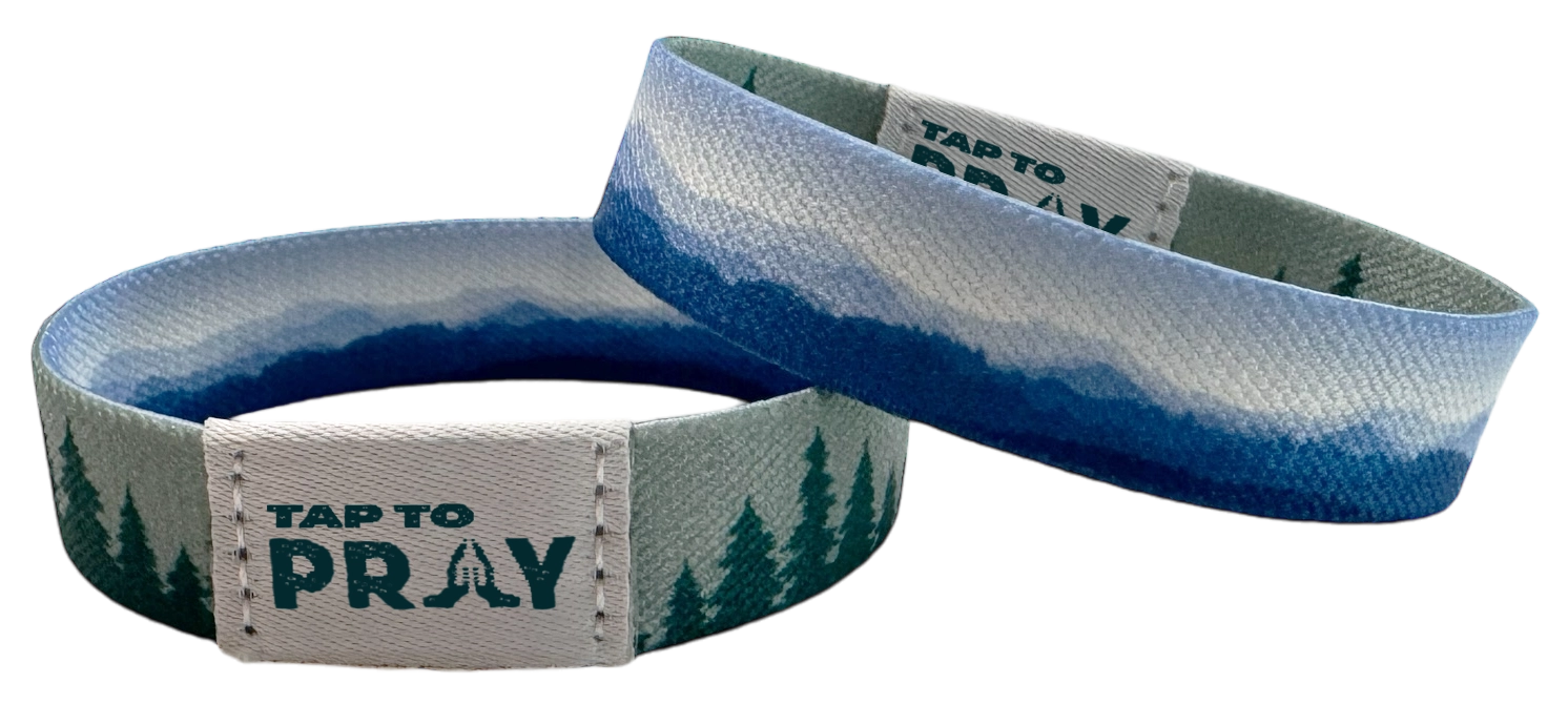 Blue Mountains & Green Forests Tap to Pray Wristband