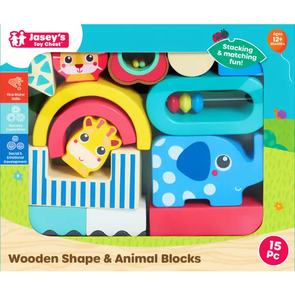 Wooden Shape & Animal Blocks