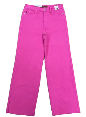 Hot Pink High Waist Garment Dyed 90s Straight Leg Jean