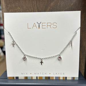 Silver Mini Crosses Necklace