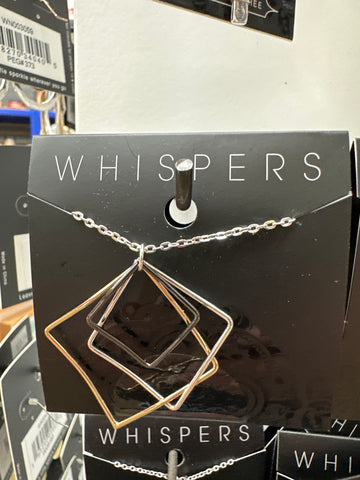 Whispers Triple Square Necklace - Mixed Metal