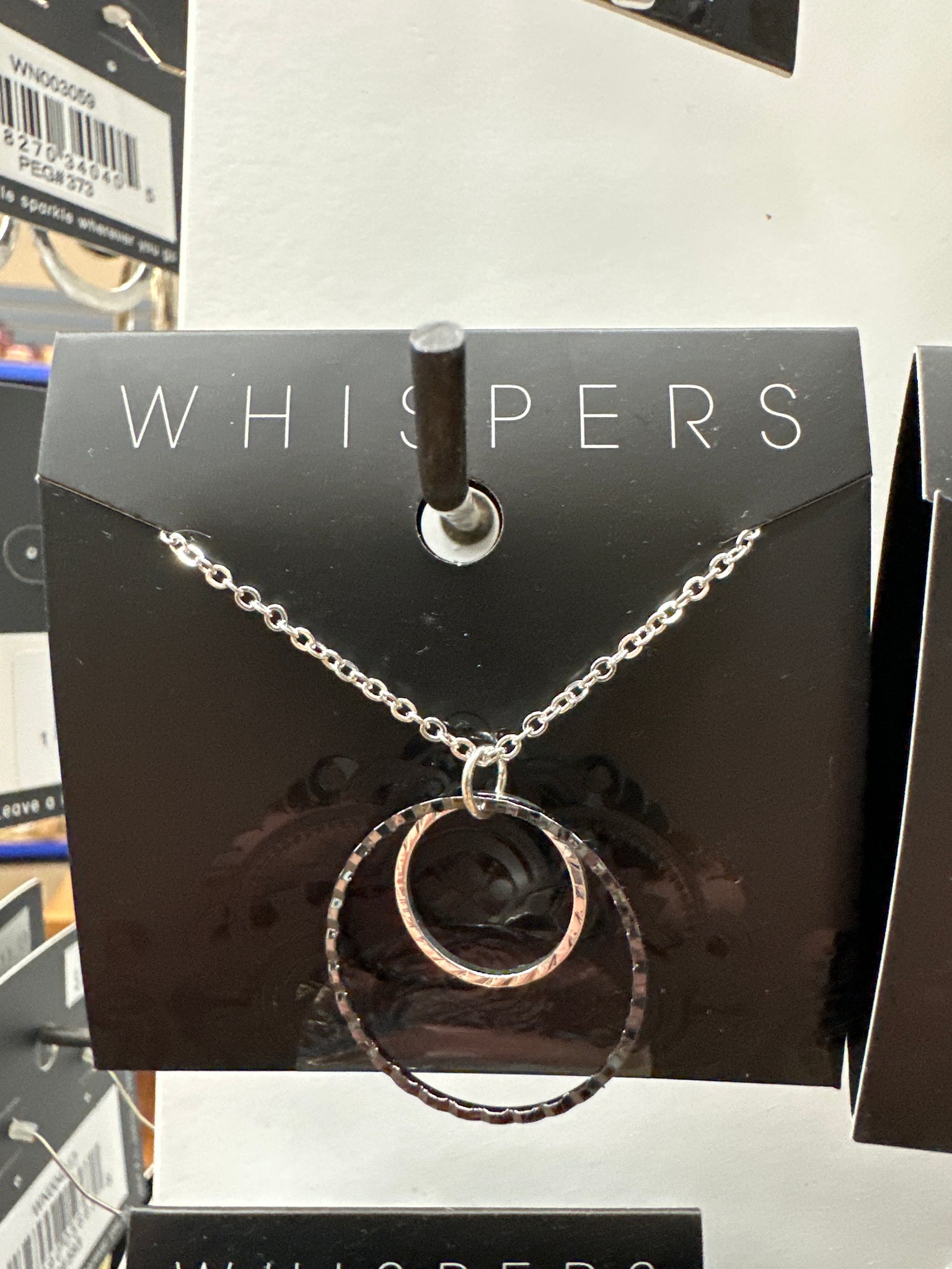 Whispers Hammered Double Hoop Necklace - Mixed Metal