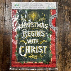 Christmas Begins w Christ Garden Flag