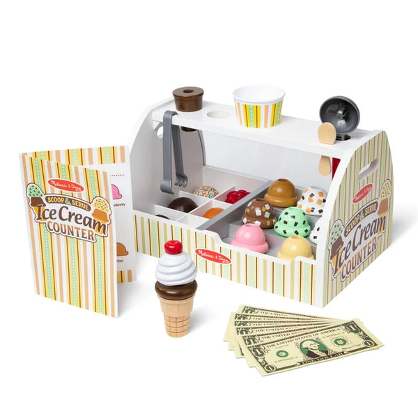 Melissa & Doug Scoop & Serve Wooden Ice Cream Counter
